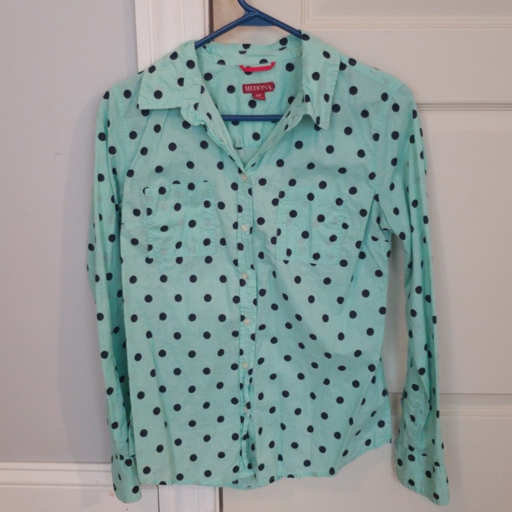 Cute polka dot button up